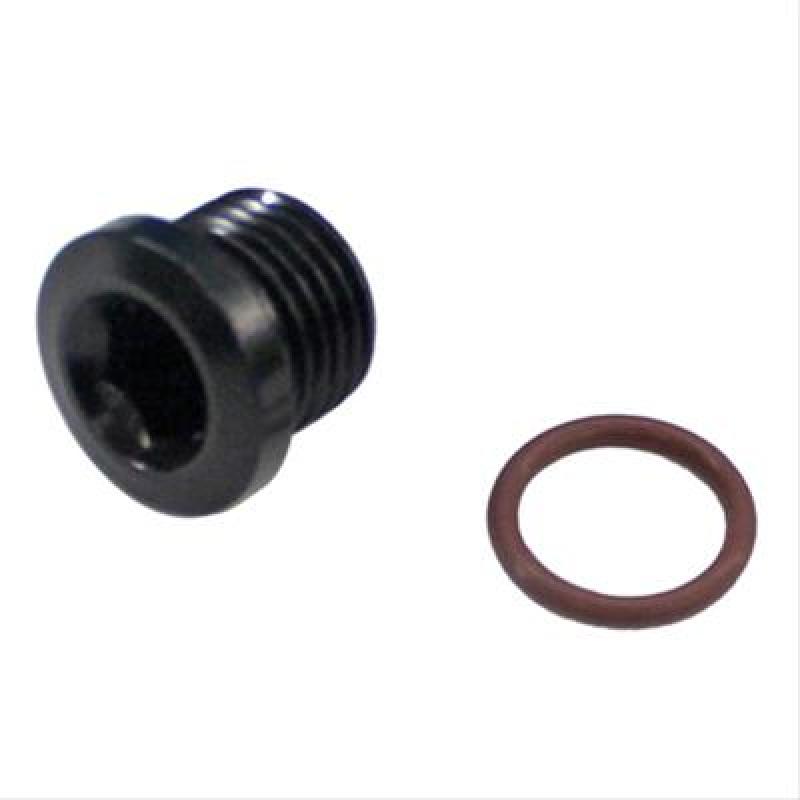 Fragola -4AN (7/16-20) Socket Hex Port Plug - Black - Black Ops Auto Works
