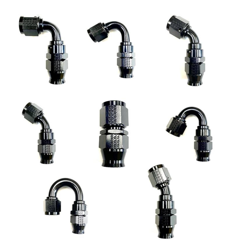 Fragola -6AN Real Street x 180 Degree Hose End Black For PTFE Hose - Black Ops Auto Works