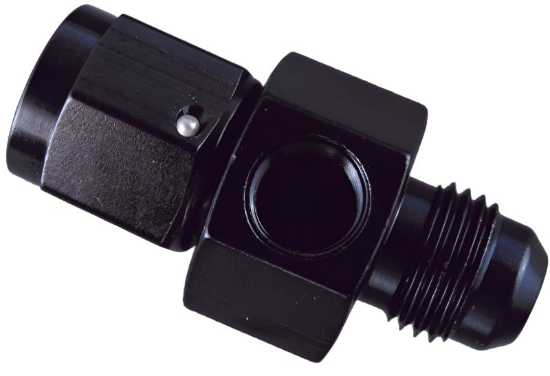 Fragola Inline Gauge Adapter -6AN Male x -6AN Fem - Black - Fragola 495005-BL