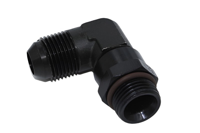 Fragola -8AN x 3/4 - 16 (8) 90 Degree Swivel - Black - Fragola 499208-BL