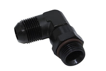 Load image into Gallery viewer, Fragola -8AN x 3/4 - 16 (8) 90 Degree Swivel - Black - Fragola 499208-BL