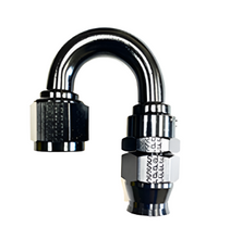 Load image into Gallery viewer, Fragola -8AN Real Street x 180 Degree Hose End Black For PTFE Hose - Fragola 681808-BL