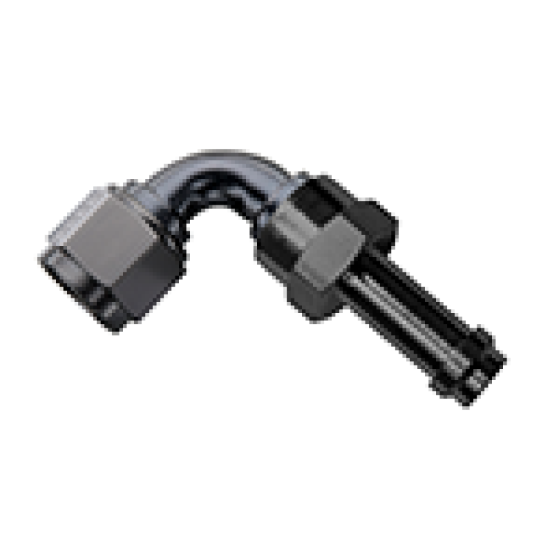 Fragola -6AN 90 Degree EZ Street Hose End Black - Fragola 759006-BL