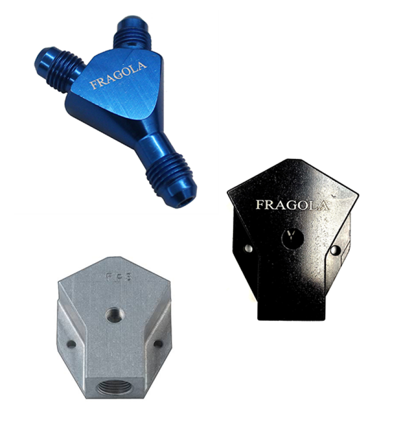 Fragola Y-Fitting -8AN Male Inlet x -6AN Male Outlets Black - Black Ops Auto Works