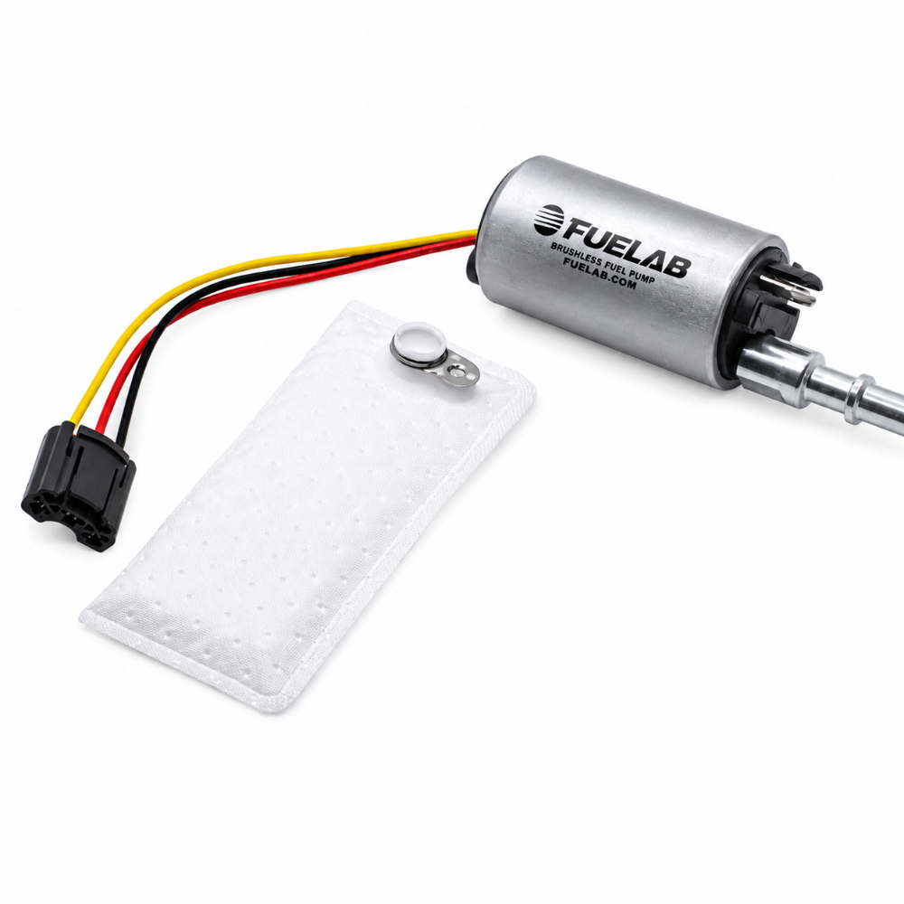 Fuelab 49613 500 LPH brushless in-tank fuel pump with 3/8 SAE outlet for high horsepower fuel delivery