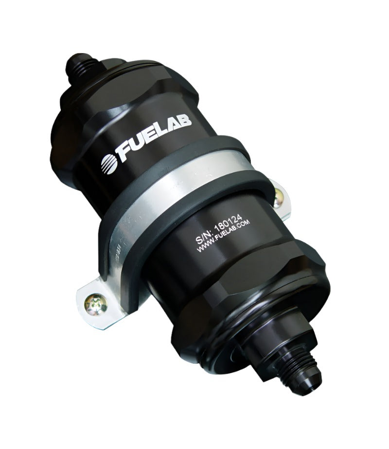 Fuelab 818 In-Line Fuel Filter Standard -10AN In/Out 40 Micron Stainless - Black - Black Ops Auto Works