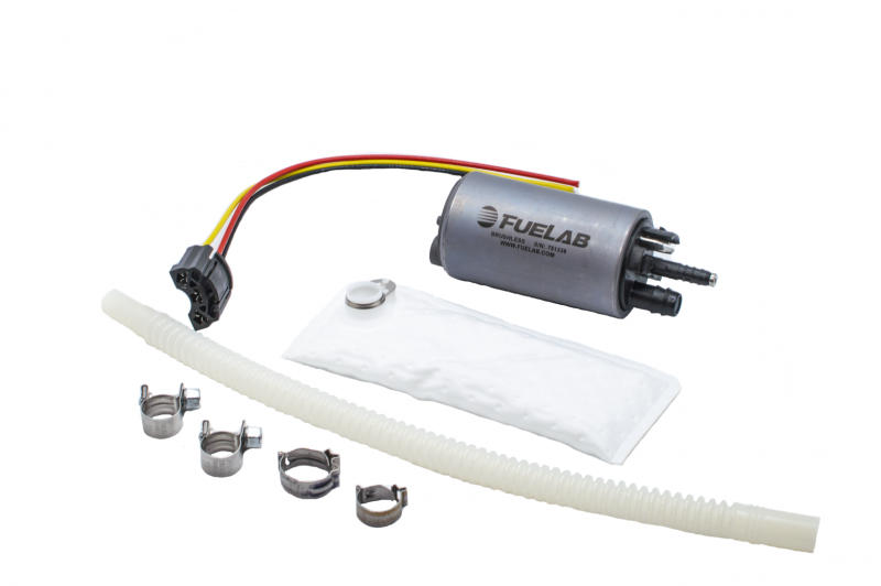 Fuelab 496 In-Tank Brushless Fuel Pump w/9mm Barb & 6mm Barb Siphon - 500 LPH - Fuelab FLB49614