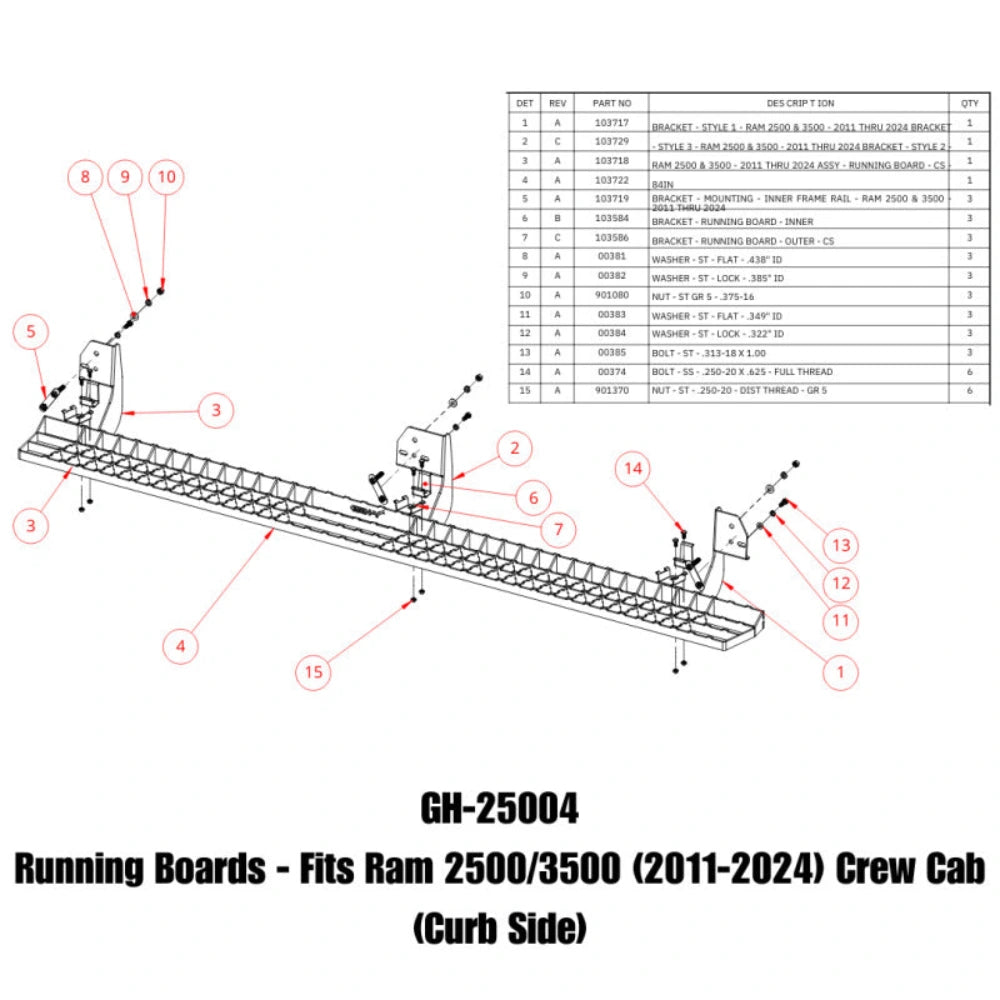 Gen-Y 11-24 RAM 2500/3500 Crew Cab Running Boards - GEN-Y Hitch GH-25004