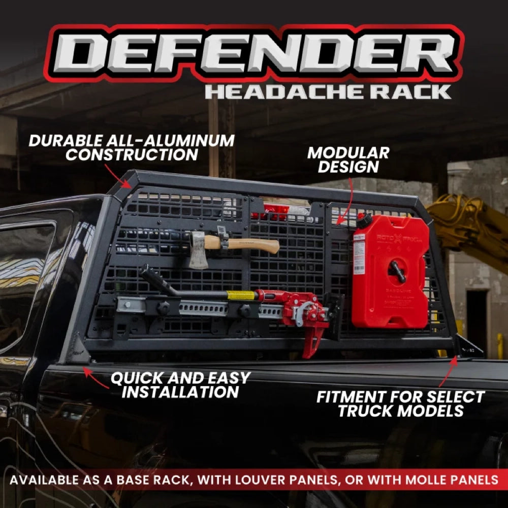 Gen-Y 19+ Dodge Ram 2500/3500 DEFIANCE Headache Rack/ 3-Molle Panels - Black - GENGH-28004 - product view 5