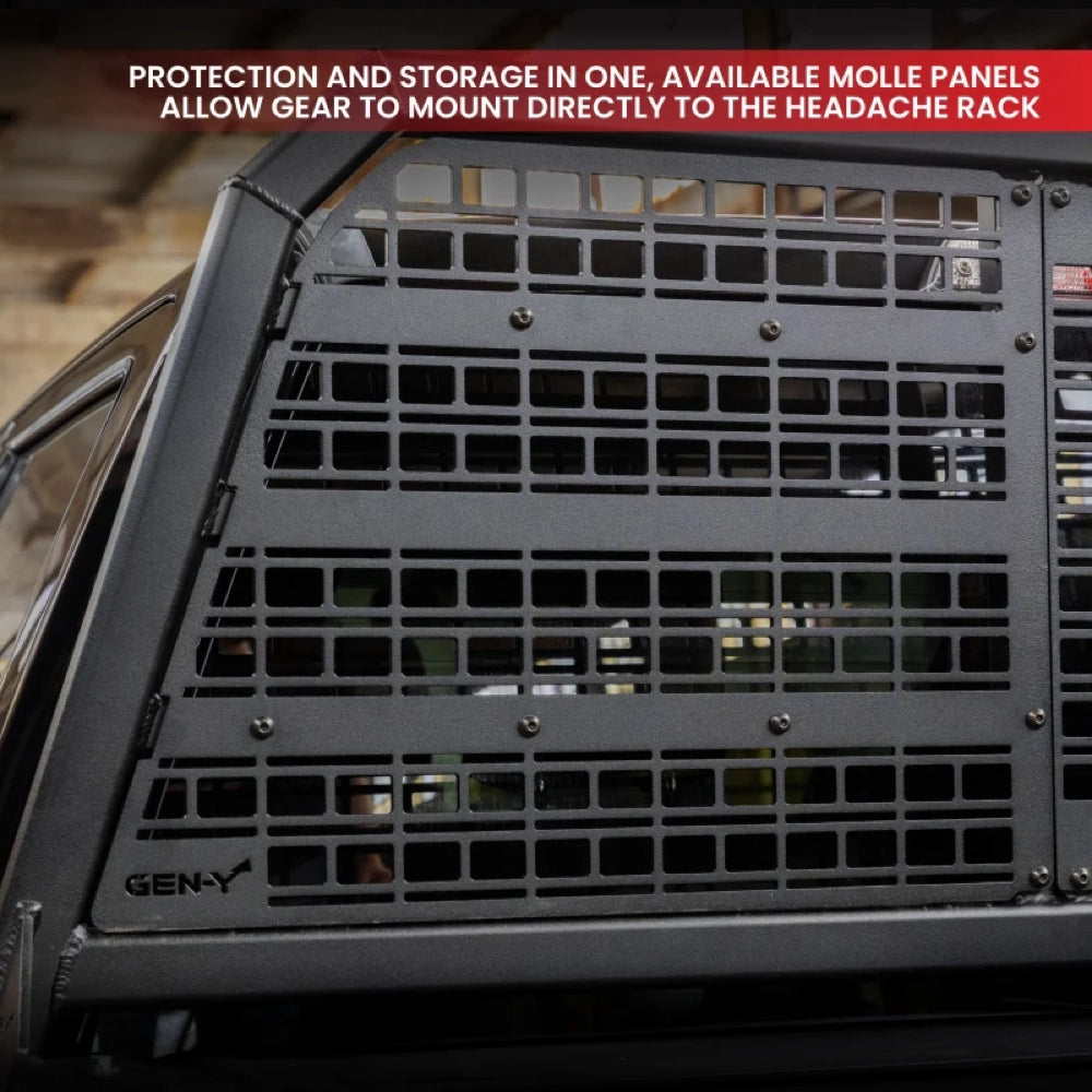Gen-Y 20+ GMC GM 2500/3500 DEFIANCE Headache Rack/ 3-Molle Panels - Black - GENGH-28007 - product view 6