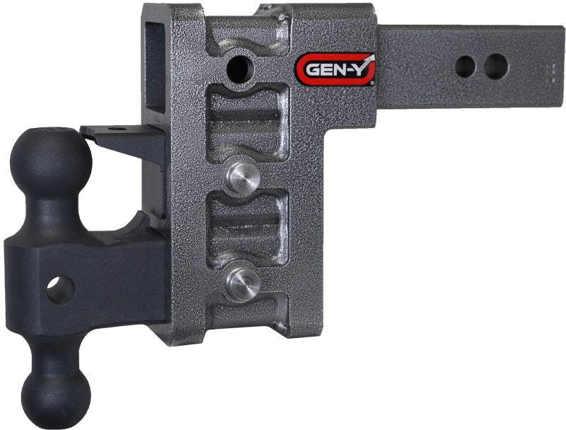 Gen-Y Mega Duty 2.5in Shank 6in Drop 3500lb TW 32K Hitch w/GH-0161 Dual-Ball/Pintle Lock - Black Ops Auto Works