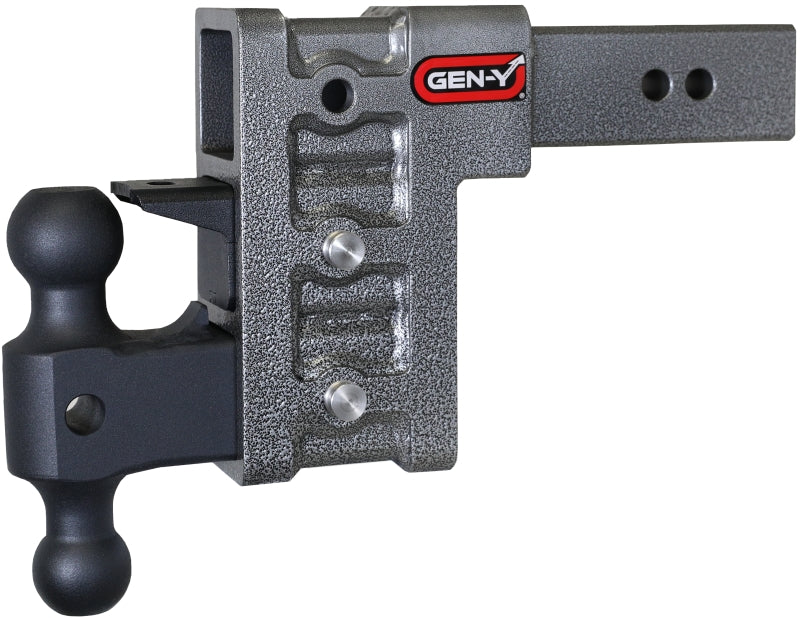 Gen-Y Mega Duty 2.5in Shank 6in Drop 3K TW 21K Hitch w/GH-061 Dual-Ball/GH-062 Pintle Lock - Black Ops Auto Works