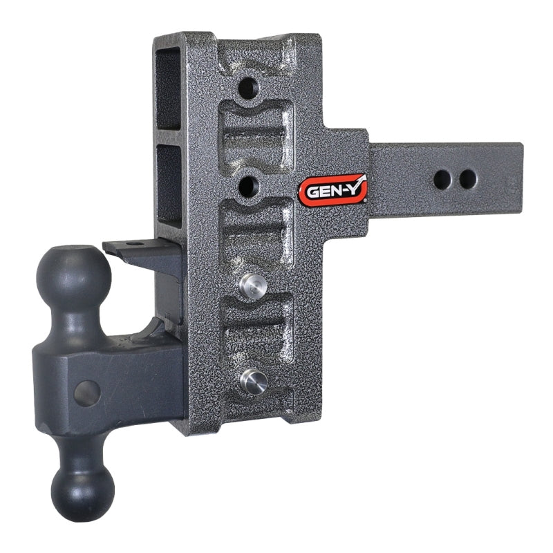 Gen-Y Mega Duty 2.5in Shank 6in Offset Drop 21K Hitch w/GH-061 Dual-Ball/GH-062 Pintle Lock - Black Ops Auto Works