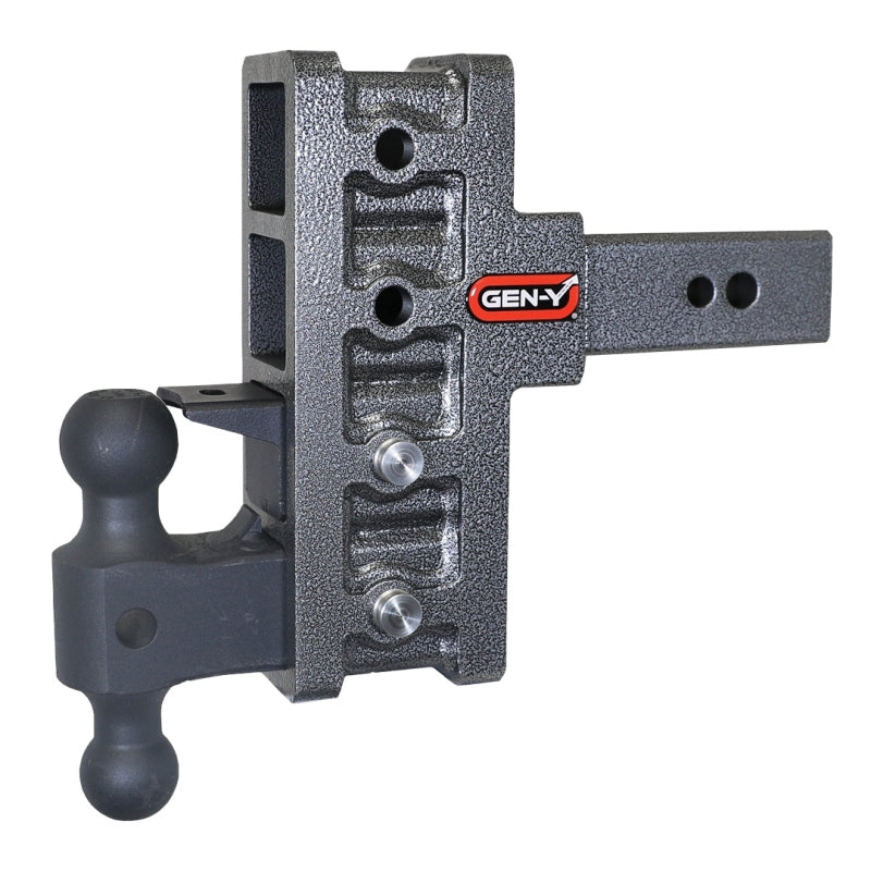 Gen-Y Mega Duty 2.5in Shank 6in Offset Drop 32K Hitch w/GH-0161 Dual-Ball/GH-0162 Pintle Lock - Black Ops Auto Works