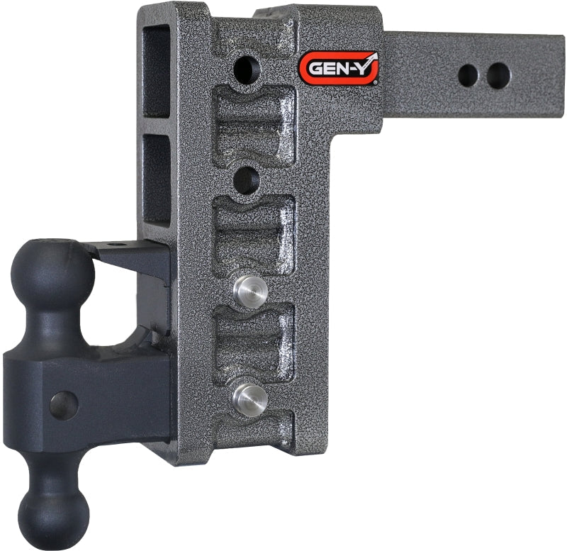 Gen-Y Mega Duty 2.5in Shank 9in Drop 3500lb TW 32K Hitch w/GH-0161 Dual-Ball/Pintle Lock - Black Ops Auto Works