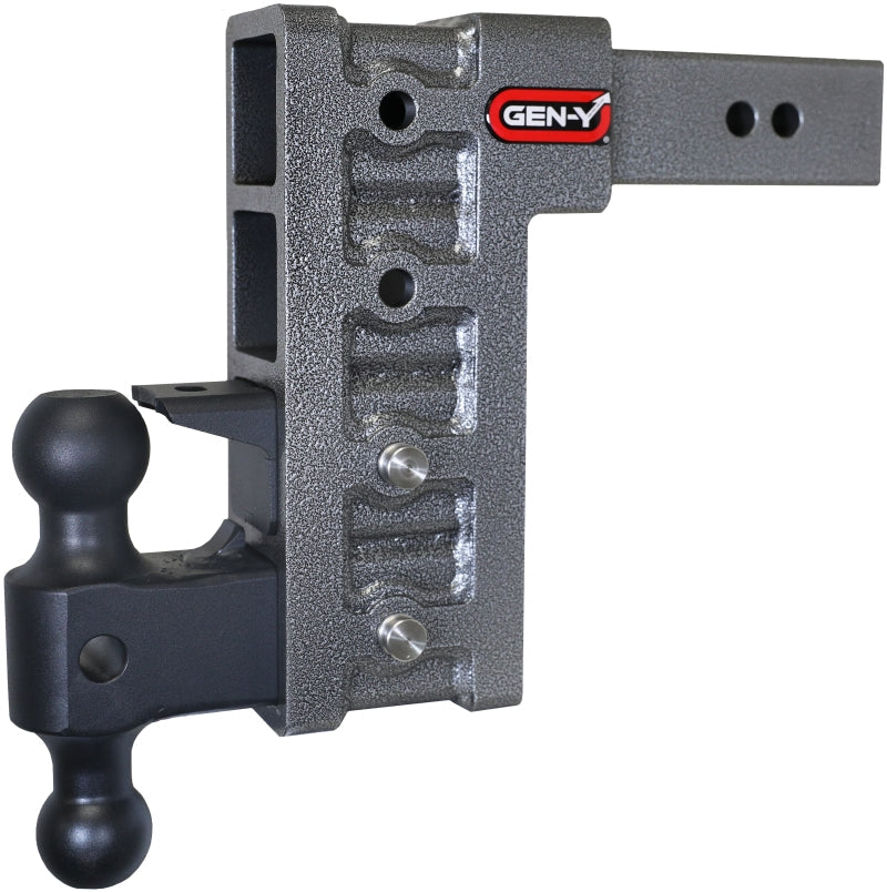 Gen-Y Mega Duty 2.5in Shank 9in Drop 3K TW 21K Hitch w/GH-061 Dual-Ball/GH-062 Pintle Lock - Black Ops Auto Works