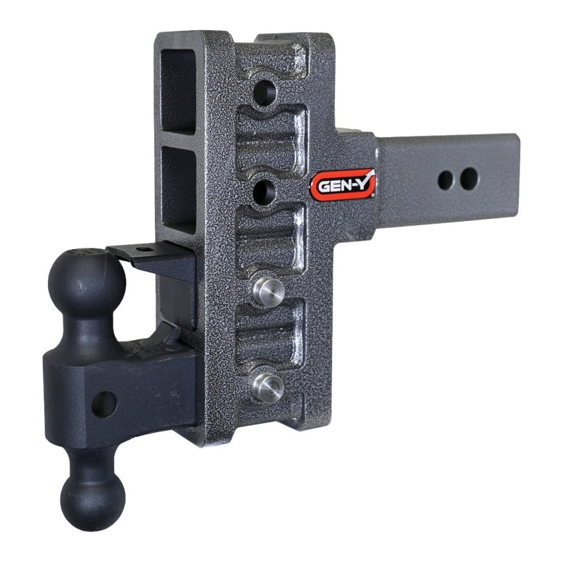 Gen-Y Mega Duty 3in Shank 6in Offset Drop 32K Hitch w/GH-0161 Dual-Ball/GH-0162 Pintle Lock - Black Ops Auto Works