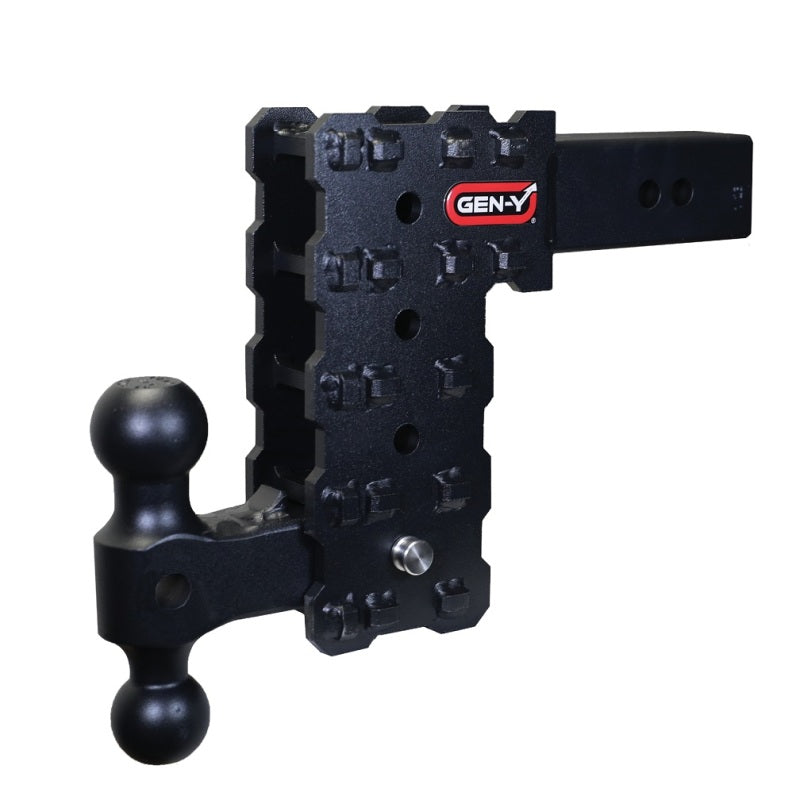 Gen-Y Phantom-X 2.5in Solid Shank 7.5in Drop 1.6K TW 16K Hitch w/GH-051 Dual-Ball-Hitch Ball Mounts-GEN-Y Hitch-810006127843-
