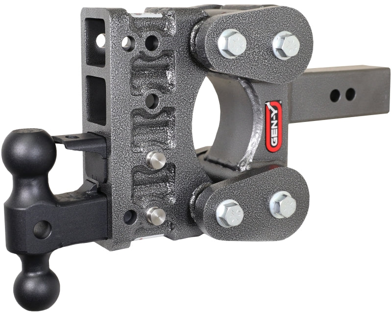 Gen-Y The Boss Torsion-Flex 2.5in Shank 5in Drop 16K Hitch w/GH-051 Dual-Ball/GH-032 Pintle Lock - Black Ops Auto Works
