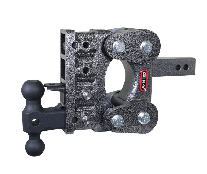 Gen-Y The Boss Torsion-Flex 2in Shank 5in Drop 16K Hitch w/GH-051 Dual-Ball/GH-032 Pintle Lock - Black Ops Auto Works