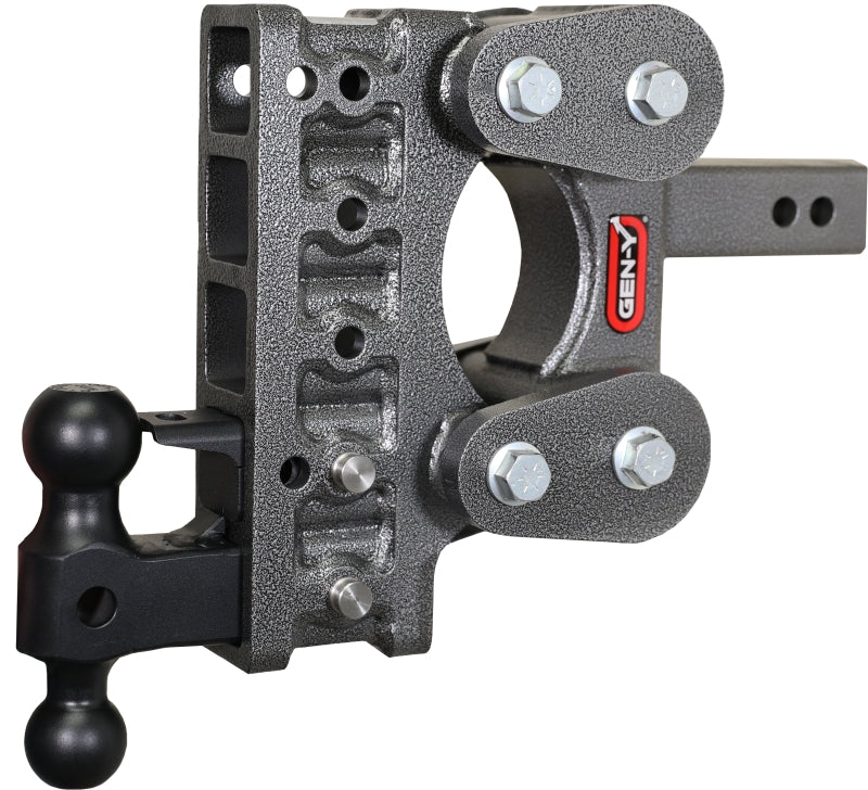 Gen-Y The Boss Torsion-Flex 2in Shank 7.5in Drop 16K Hitch w/GH-051 Dual-Ball/GH-032 Pintle Lock - Black Ops Auto Works