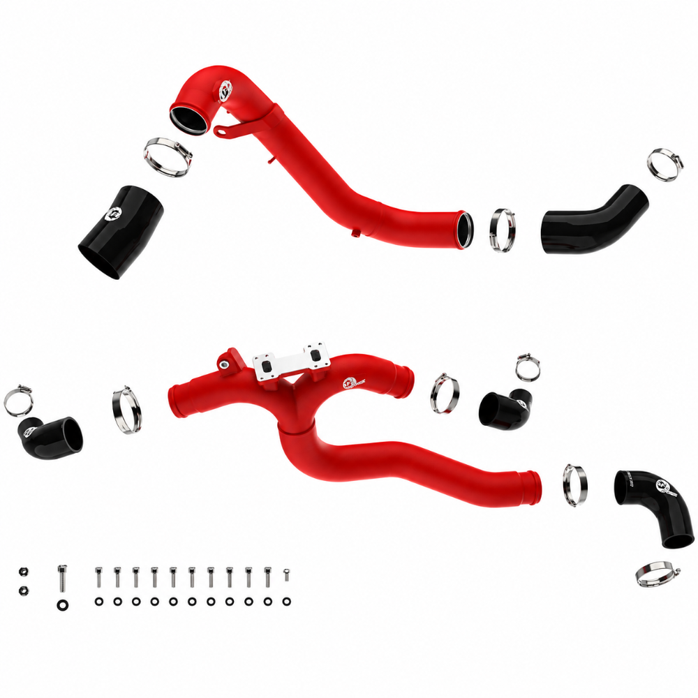 Black hot and cold charge pipe kit for Genesis G70 3.3L twin turbo