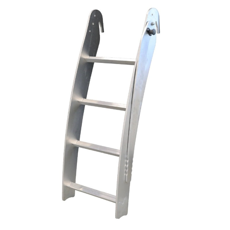 Gen-Y aluminum plate style rub rail ladder full view