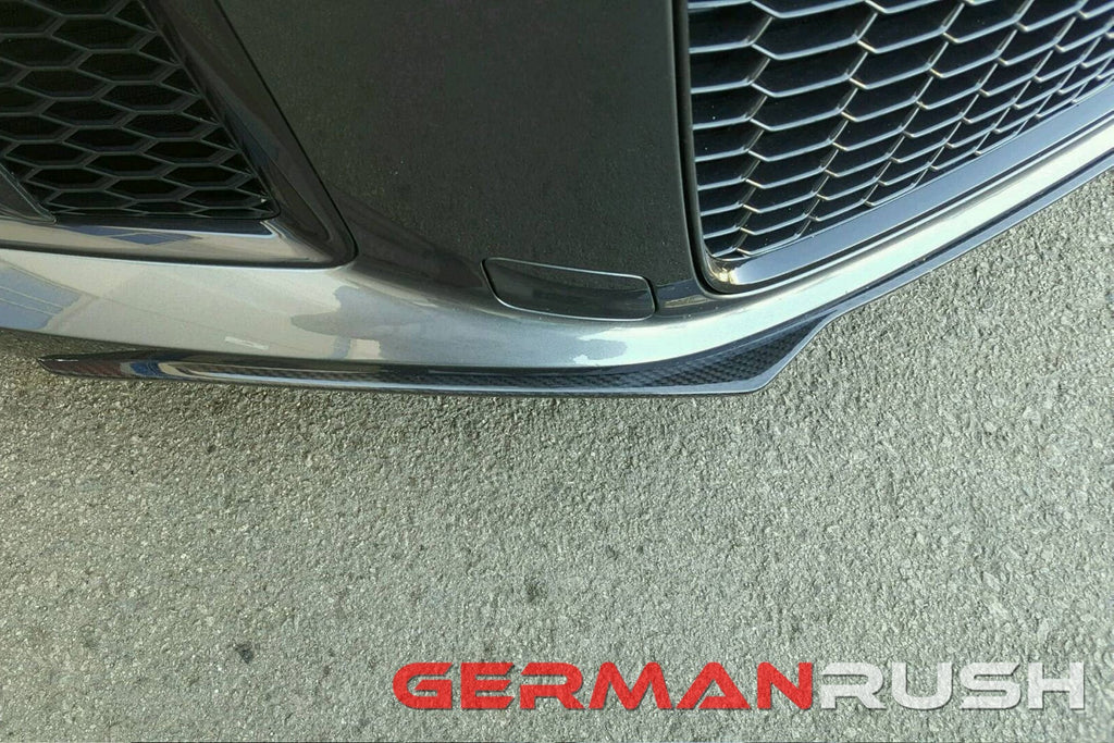 German Rush front splitter in carbon fiber detail on a 2016-2018 Audi R8, image 2