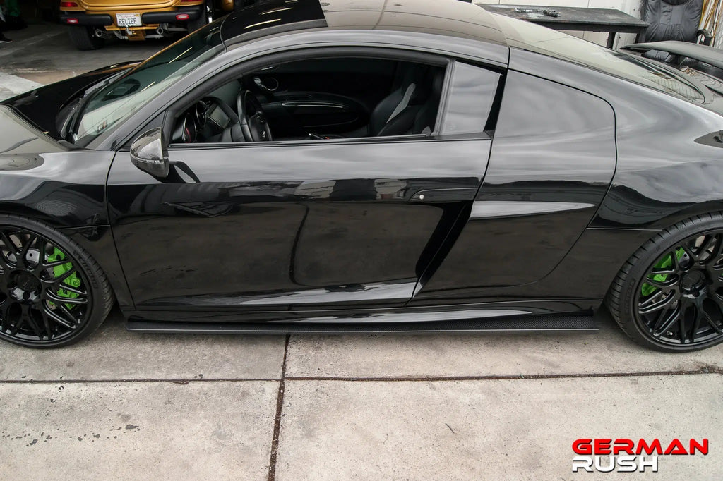 German Rush side splitters in carbon fiber profile on a 2007-2015 Audi R8, image 5