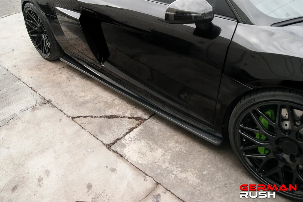 German Rush side splitters in carbon fiber view on a 2007-2015 Audi R8, image 7