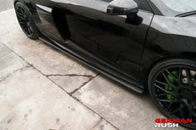 Load image into Gallery viewer, German Rush side splitters in carbon fiber view on a 2007-2015 Audi R8, image 7