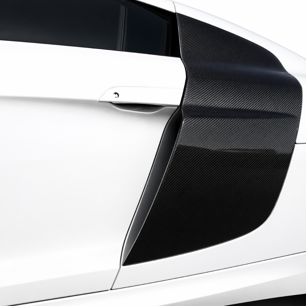 German Rush side blades in carbon fiber detail on a 2007-2015 Audi R8, image 2