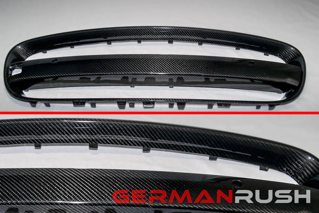 German Rush grille kit in carbon fiber angle on a 2014-2016 Jaguar F-Type, image 3