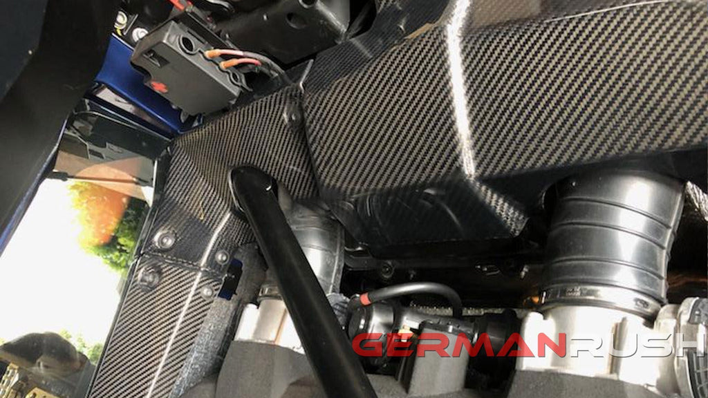 German Rush engine bay trim in carbon fiber profile on a 2011-2019 Lamborghini Aventador, image 5