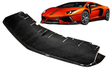 Load image into Gallery viewer, German Rush front splitter in carbon fiber installed on a 2011-2019 Lamborghini Aventador, image 1
