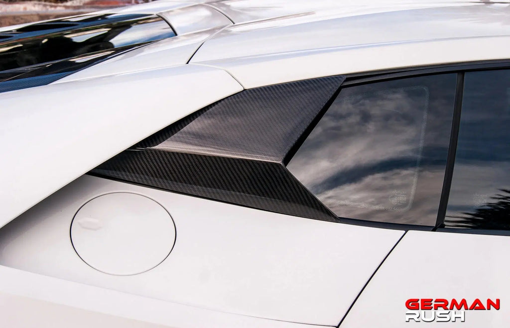 German Rush window vents in carbon fiber detail on a 2014-2019 Lamborghini Huracan, image 2
