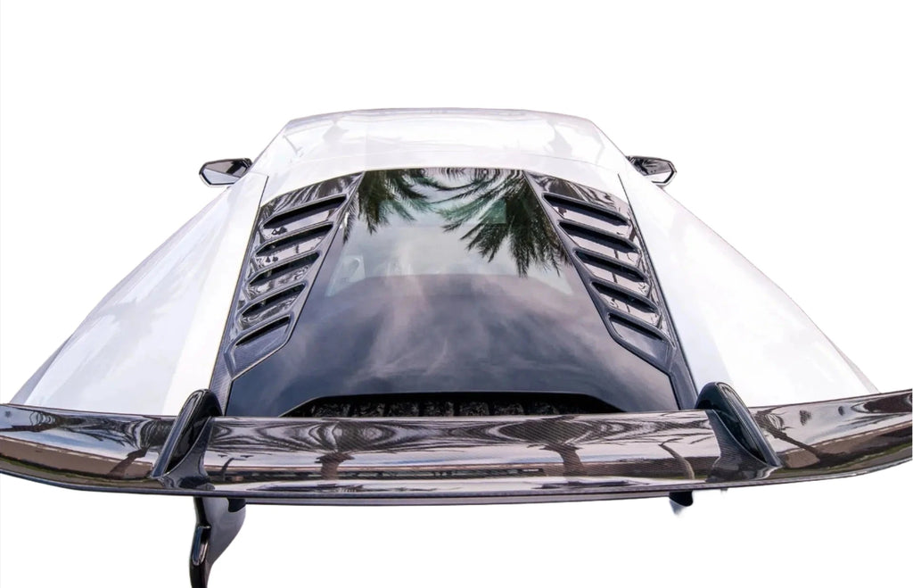 German Rush engine vents in carbon fiber installed on a 2014-2019 Lamborghini Huracan, image 1