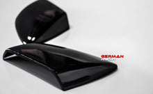 Load image into Gallery viewer, German Rush mirror covers in carbon fiber closeup on a 2014-2019 Lamborghini Huracan, image 6