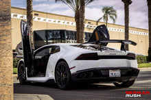 Load image into Gallery viewer, German Rush rear spoiler in carbon fiber corner on a 2014-2019 Lamborghini Huracan, image 11