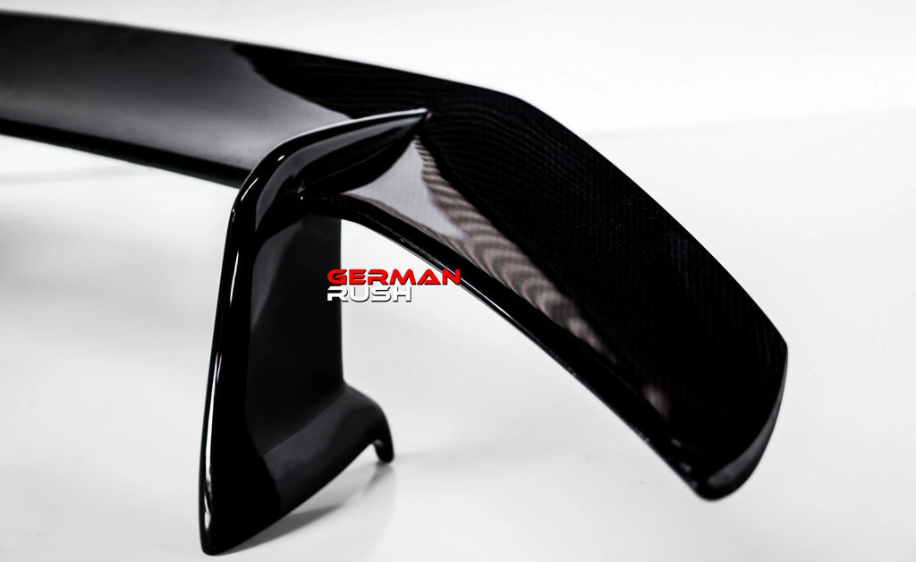 German Rush rear spoiler in carbon fiber detail on a 2014-2019 Lamborghini Huracan, image 2