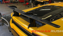 Load image into Gallery viewer, German Rush rear spoiler in carbon fiber finish on a 2014-2019 Lamborghini Huracan, image 15