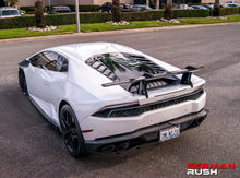 Load image into Gallery viewer, German Rush rear spoiler in carbon fiber rear on a 2014-2019 Lamborghini Huracan, image 9