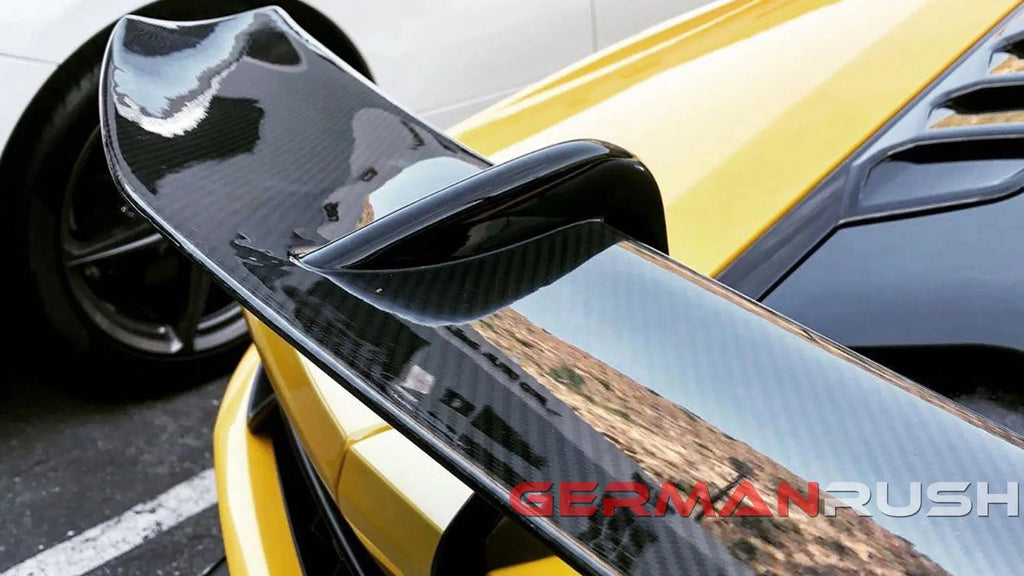 German Rush rear spoiler in carbon fiber surface on a 2014-2019 Lamborghini Huracan, image 12