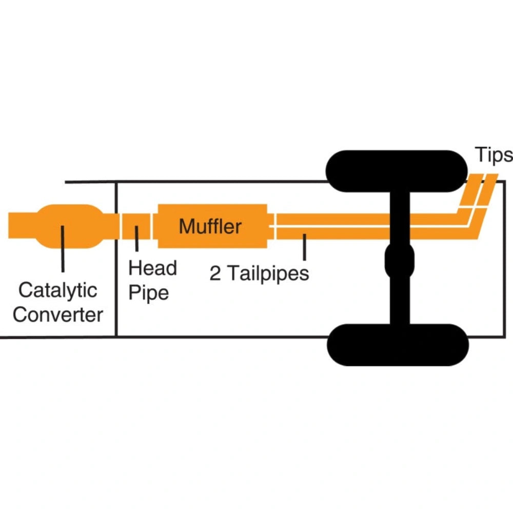 Gibson 05-06 Ford F-250 Super Duty Lariat 6.8L 2.5in Cat-Back Dual Sport Exhaust - Stainless - Gibson 69101