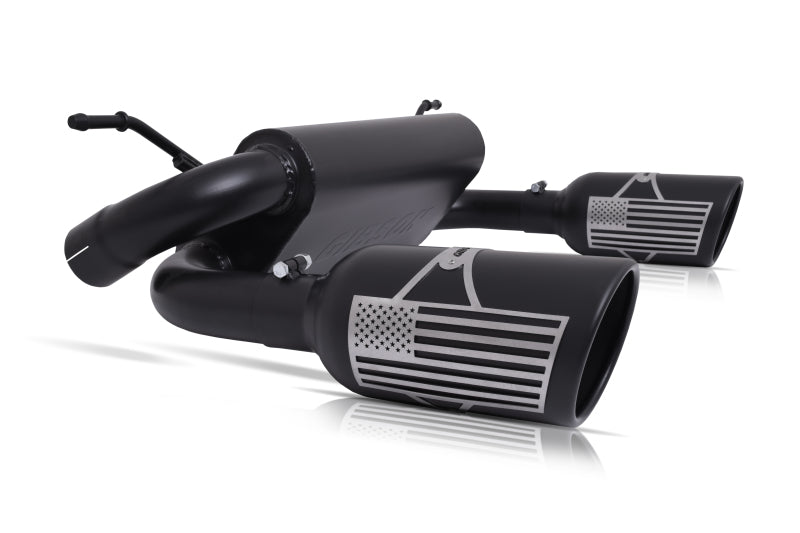Gibson 07-10 Jeep Wrangler JK X 3.8L 2.5in Patriot Series Cat-Back Dual Split Exhaust - Blk Ceramic - Black Ops Auto Works