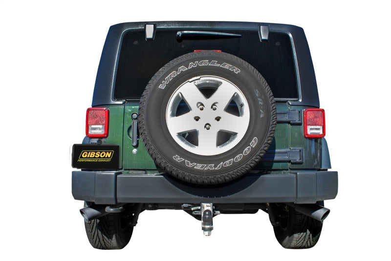 Gibson 10-11 Jeep Wrangler JK Sport 3.8L 2.5in Cat-Back Dual Extreme Exhaust - Black Elite (Ceramic) Gibson GIB17306-B
