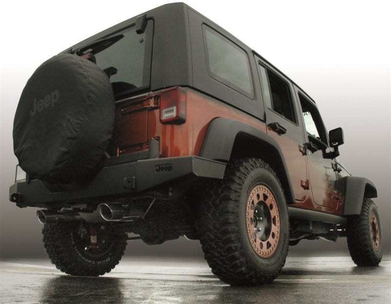 Gibson 12-17 Jeep Wrangler JK Rubicon 3.6L 2.5in Cat-Back Dual Split Exhaust - Aluminized Gibson GIB17303