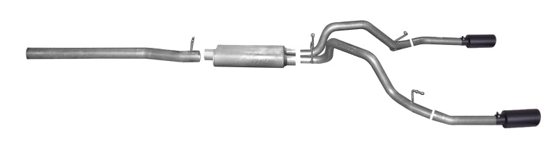 Gibson 14-19 Cadillac Escalade Base 6.2L 3.5in/2.25in Cat-Back Dual Split Exhaust - Black Elite Gibson GIB65680B