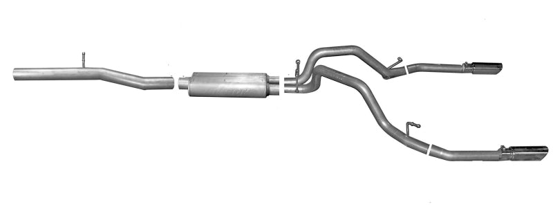 Gibson 15-18 Chevrolet Silverado 1500 LS 5.3L 3in/2.25in Cat-Back Dual Split Exhaust - Aluminized Gibson GIB5657