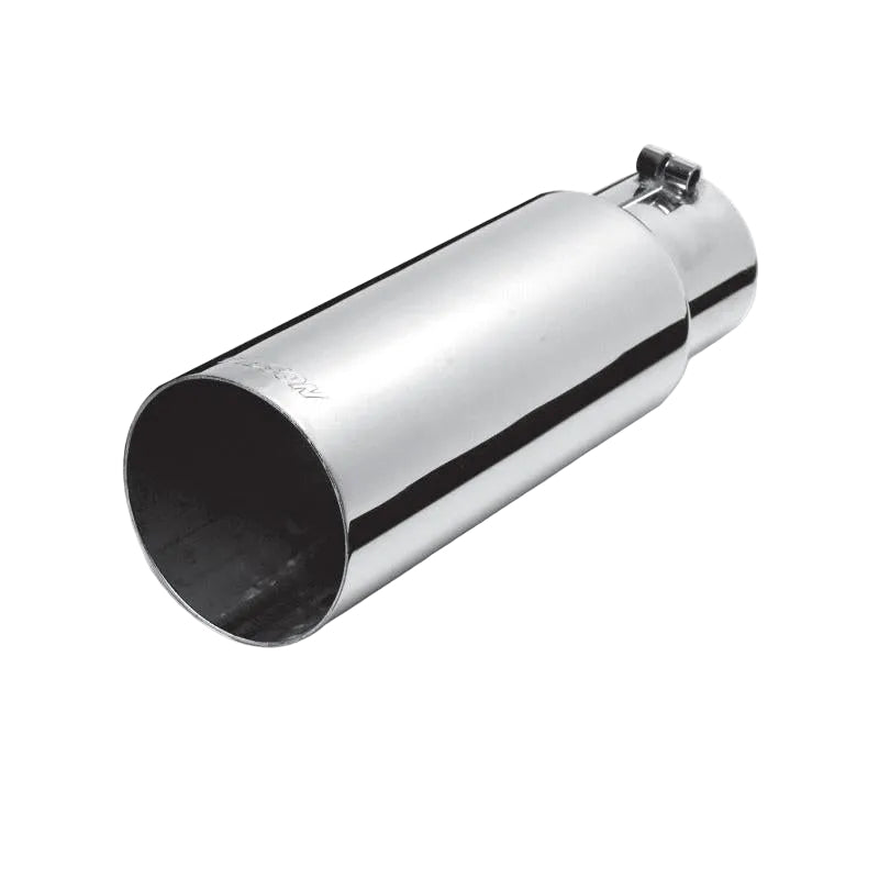 Gibson Round Single Wall Straight-Cut Tip - 3in OD/2.5in Inlet/8in Length - Stainless - Gibson 500362